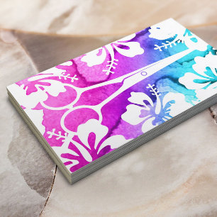 Salong för skönhet för hårstylistvattenfärg visitkort