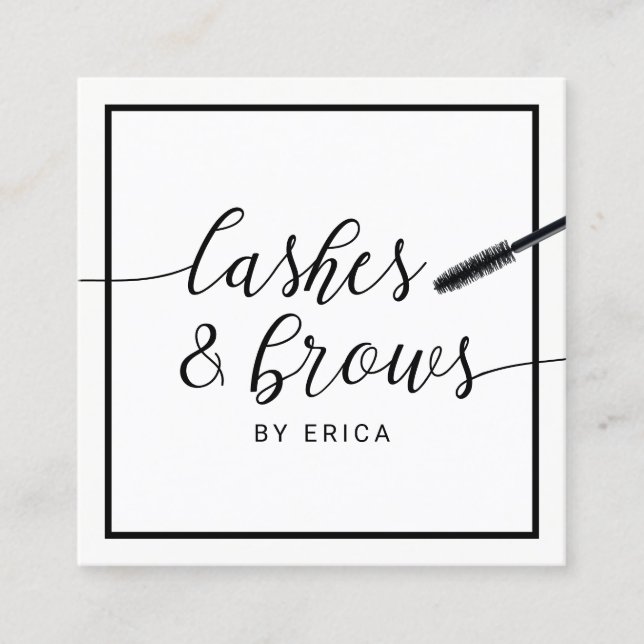 Salong för typografi för snärtMakeupkonstnär Fyrkantigt Visitkort (Framsida)