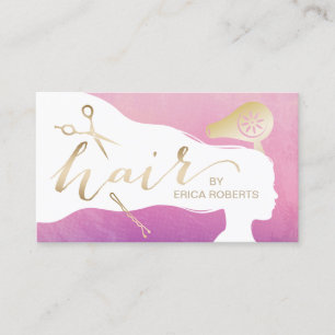 Salong för vattenfärg för flicka för visitkort