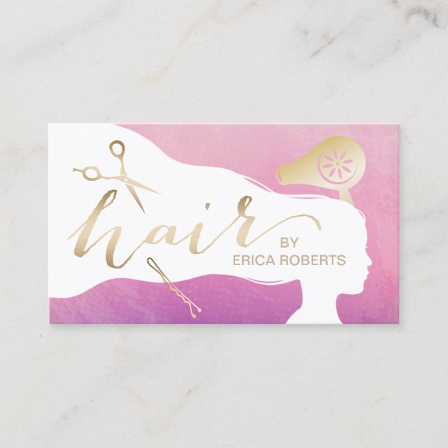 Salong för vattenfärg för flicka för visitkort (Framsida)