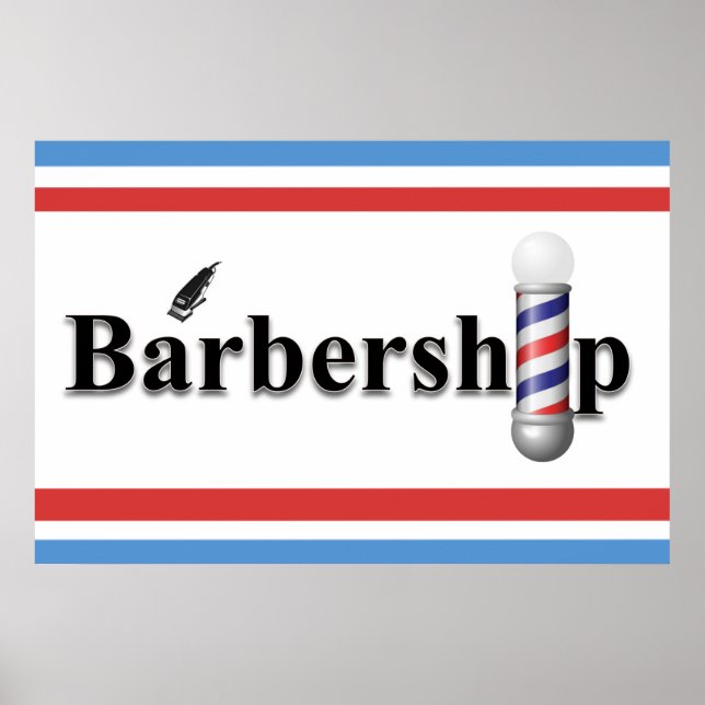 Salong Frisörskyltar Affischer Barberstol Klippmas (Framsidan)
