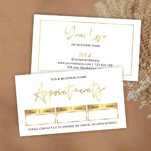 Salong Glam Gold Logotyp Modern Skönhet eller Spa- Tidsbeställning Kort