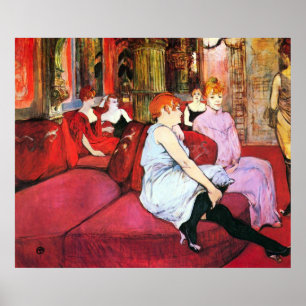 Salong i ruen de Moulins vid Toulouse-Lautrec Poster