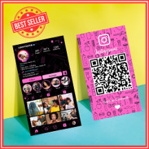 Salong Instagram Rosa | Sociala Medier QR-kod