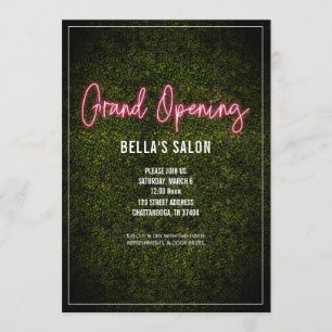 Salong Öppning Neon Buxbom Inbjudningar