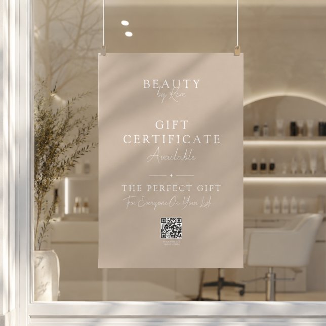 Salong Presentkort Promotionsaffisch med QR-kod Poster (Salon Gift Certificate Promo Poster with QR Code)