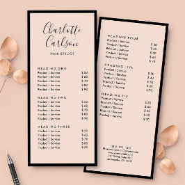 Salong Pris Service Lista Elegant Rosenskär Rosa Reklamkort