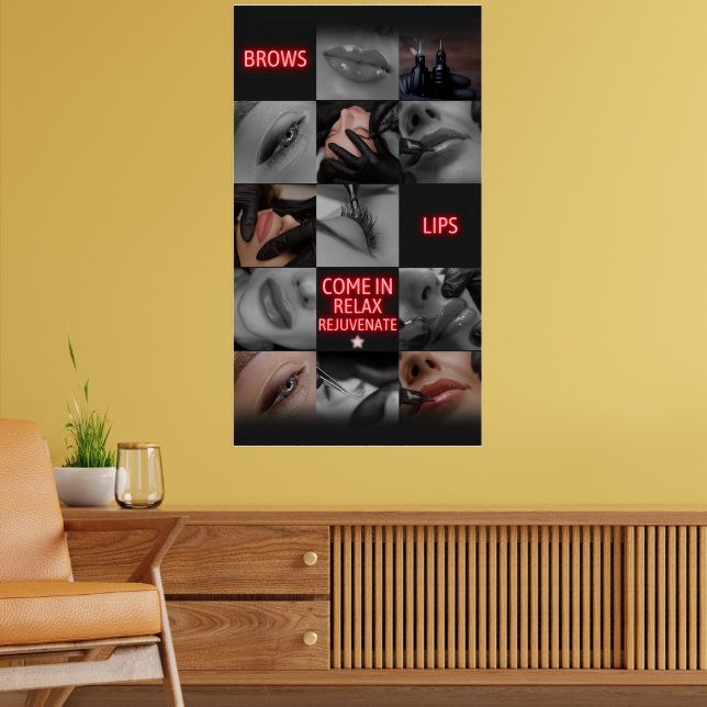 Salong Spa Ögonbryn Läppar Kom Inom Relaxera Föryn Poster (Vardagsrum 2)
