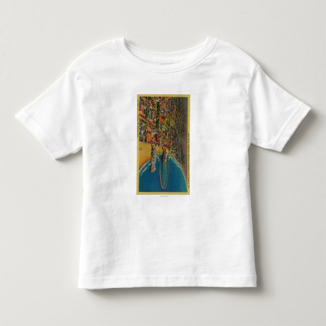 Salong, strand och regnbågepir tee shirt (Framsida)