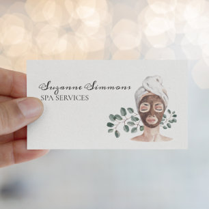 Salong Watercolor Spa-tjänster Ansiktsbehandling Visitkort