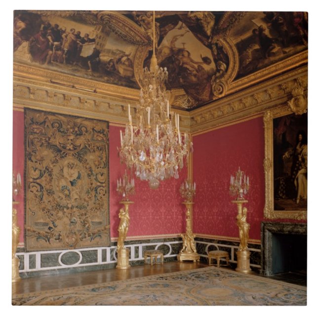 Salongd'Apollonen (Apollo rum) med tapestries Kakelplatta (Framsidan)