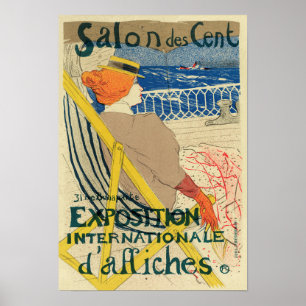 Salongdes-Cents vid Toulouse Lautrec, art nouveau Poster