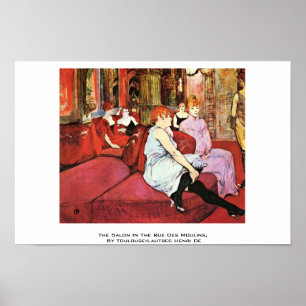 Salongen i RueDesen Moulins Poster