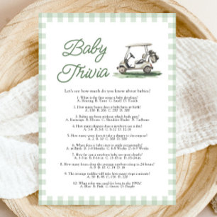 Salongsgrön Golf Baby Shower Baby Trivia-spel Inbjudningar