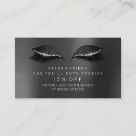 Salonreferenskort Svart Glitter Lash Makeup1 Rabattkort