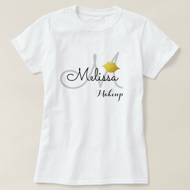 salonuniform (eller för personlig använda) vit t shirt (Design framsida)