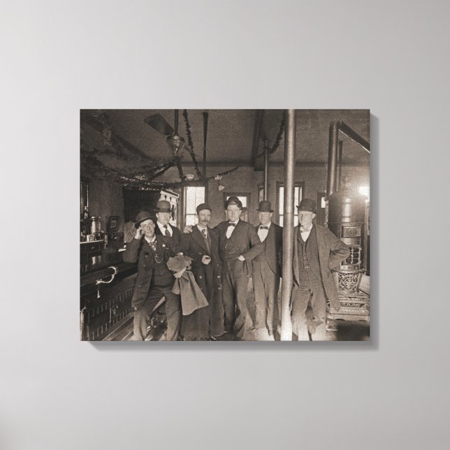 Saloon Pub Insida Manar Man Cave 1890's Photo pub Canvastryck (Framsida)