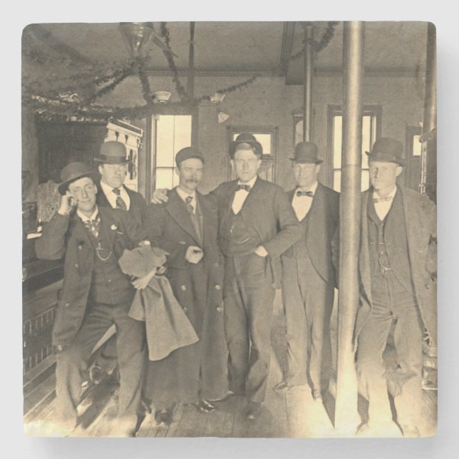 Saloon Pub Insida Manar Man Cave 1890's Photo pub Underlägg Sten (Framsidan)