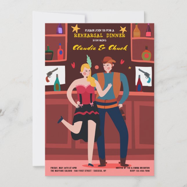 Saloonpar Öppningsbiljett Inbjudningar (Framsida)