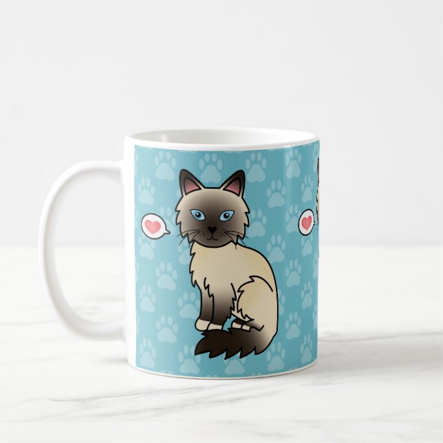 Sälpunkt Birman / Ragdoll Katt Kärlek Kaffemugg (Vänster)