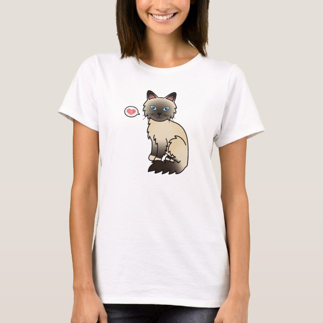 Sälpunkt Birman / Ragdoll Katt Kärlek Tee (Framsida)