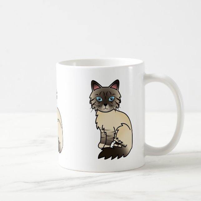 Sälpunkt Tabby Birman / Ragdoll Katt Kaffemugg (Höger)