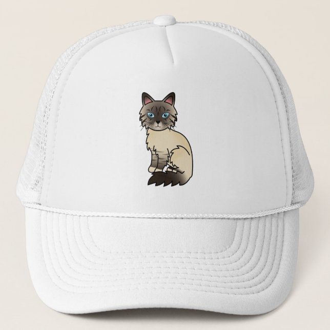 Sälpunkt Tabby Birman / Ragdoll Katt Truckerkeps (Framsida)