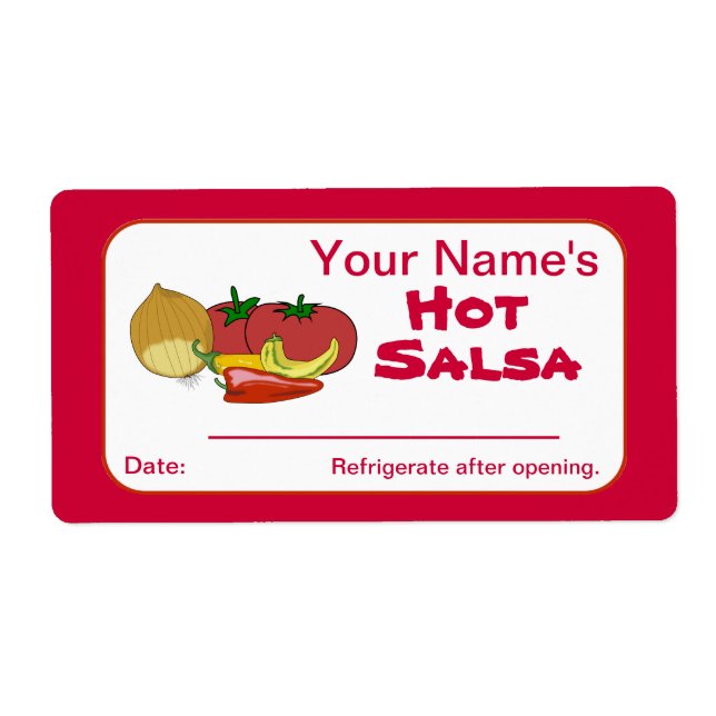 Salsa Anpassningsbar Canning Burk Stickers Personl Fraktsedel (Framsidan)