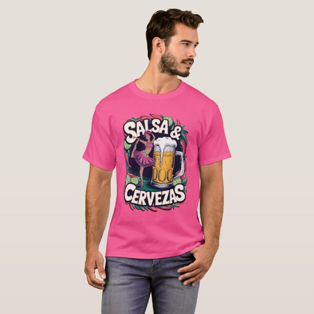 Salsa & Cervezas T Shirt (Hel framsida)