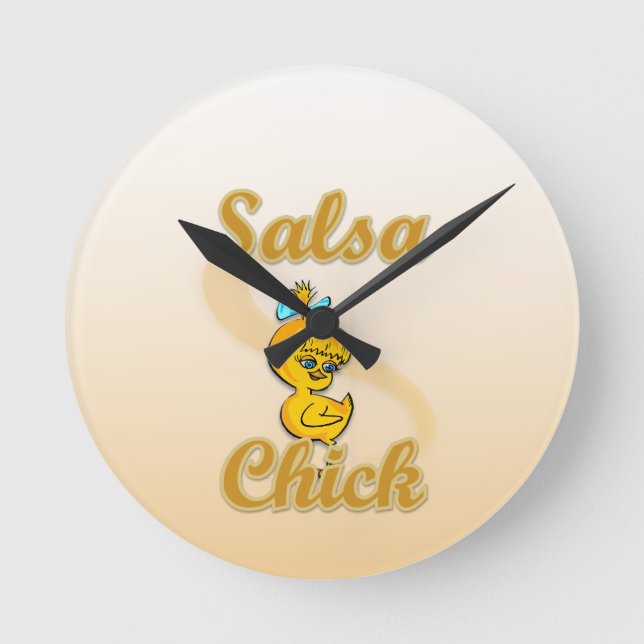Salsa Chick Rund Klocka (Framsida)