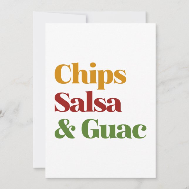 Salsa Chip och Guac Tack Kort (Framsida)