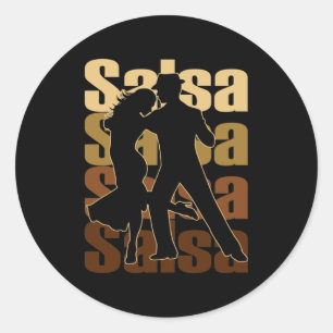 Salsa Dance for a Latin Music Dance Salsa Runt Klistermärke