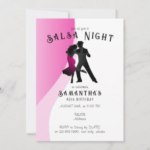 Salsa Dance Hispanic Latin Dancing Födelsedagsfest Inbjudningar