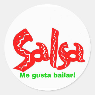 Salsa Dance Logotyp Products! Runt Klistermärke
