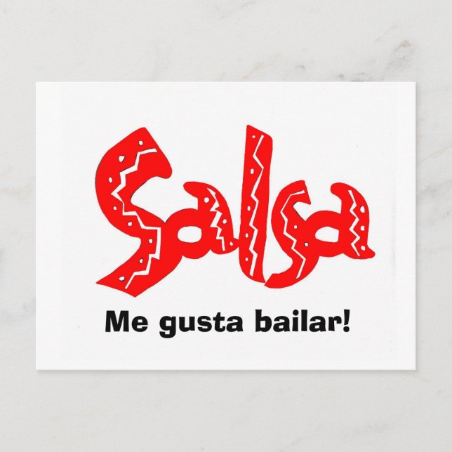 Salsa Dance Logotyp Products! Vykort (Framsida)