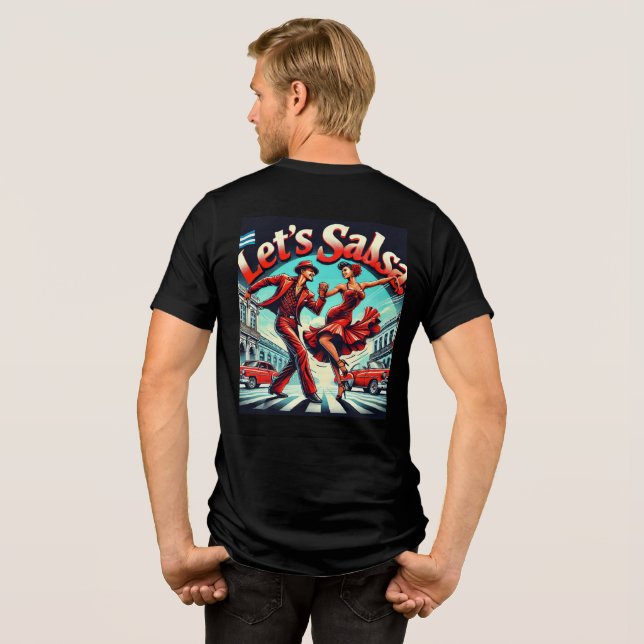 Salsa Dance Tri-Blend T-Shirt (Bakgrundsdesign) (Baksida Full)