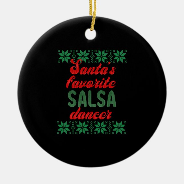 Salsa Dancer Ugly jul Gift Julgransprydnad Keramik (Framsidan)