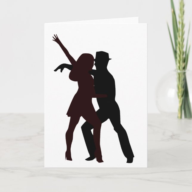 Salsa Dancers Silhouette Kort (Framsida)