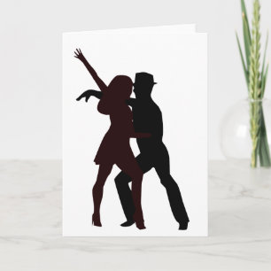 Salsa Dancers Silhouette Kort