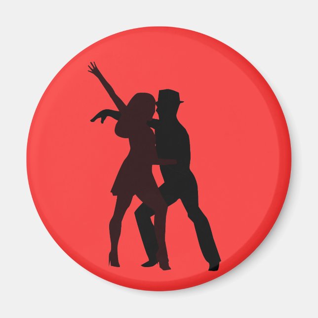 Salsa Dancers Silhouette Magnet (Framsidan)