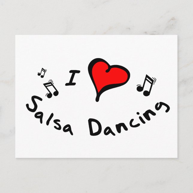 Salsa Dancing I Heart-Kärlek Gift Vykort (Framsida)
