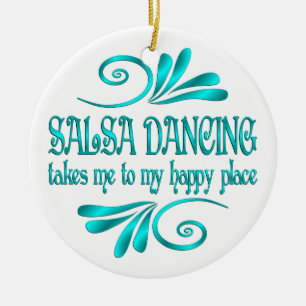 Salsa Dancing Lycklig Ställe Julgransprydnad Keramik