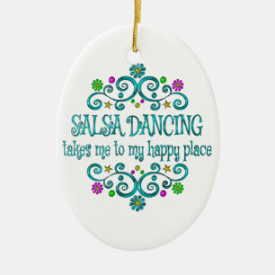 Salsa Dancing Lycklig Ställe Julgransprydnad Keramik