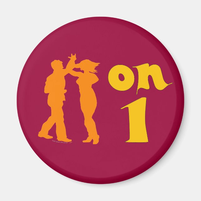 Salsa Dancing on One Silhouettes Anpassade Magnet (Framsidan)