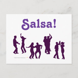 Salsa Dancing Poses Silhouettes Anpassningsbar Vykort