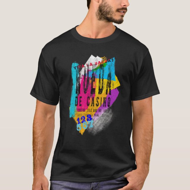 Salsa Dancing Rueda De Casino Dance T Shirt (Framsida)
