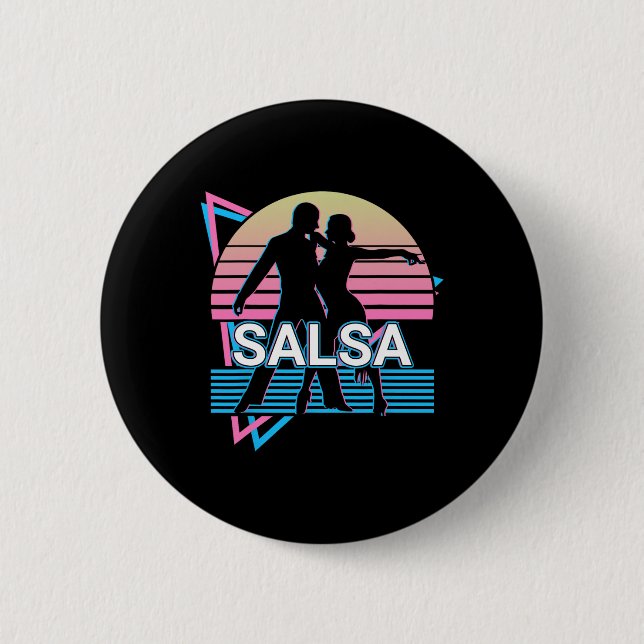 Salsa Dancing Salsa Dcancer Retro Knapp (Framsida)