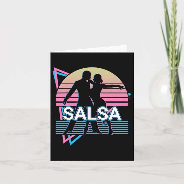 Salsa Dancing Salsa Dcancer Retro Kort (Framsida)