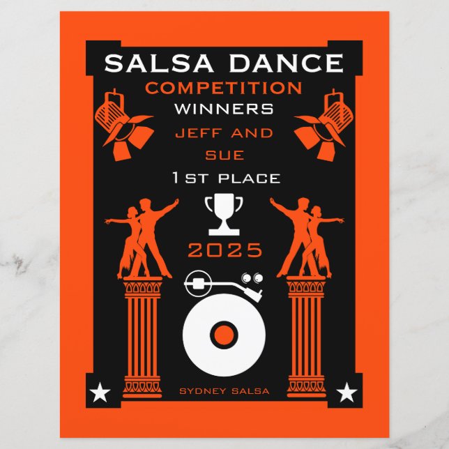 Salsa Dans Tävling Certifikat (Framsida)