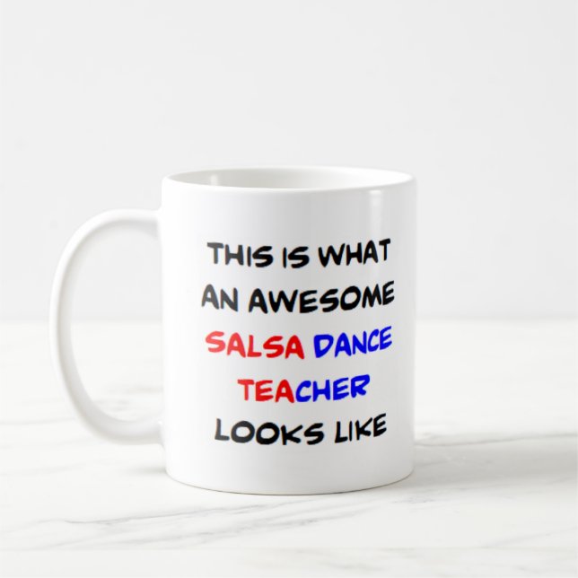 Salsa-dansare, fantastisk kaffemugg (Vänster)